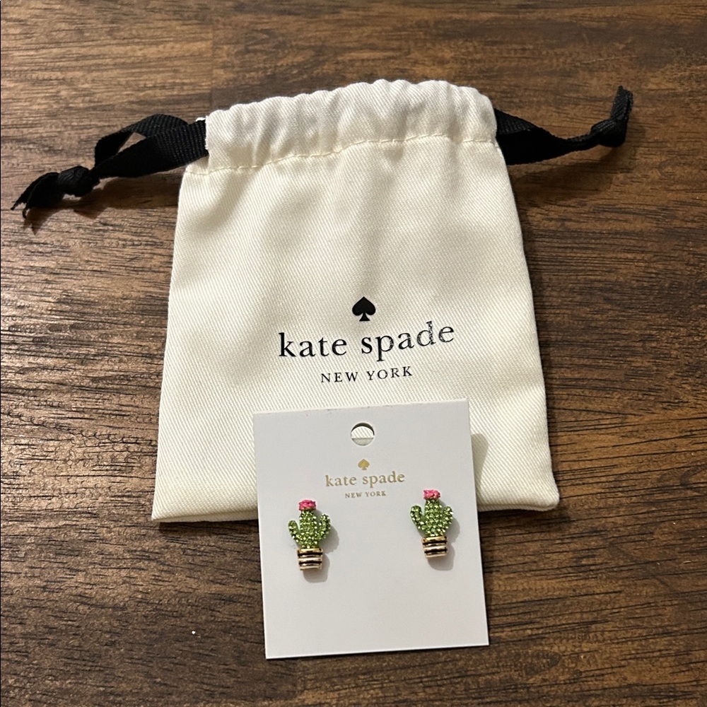 Kate Spade Cactus Earrings in Green and Pink